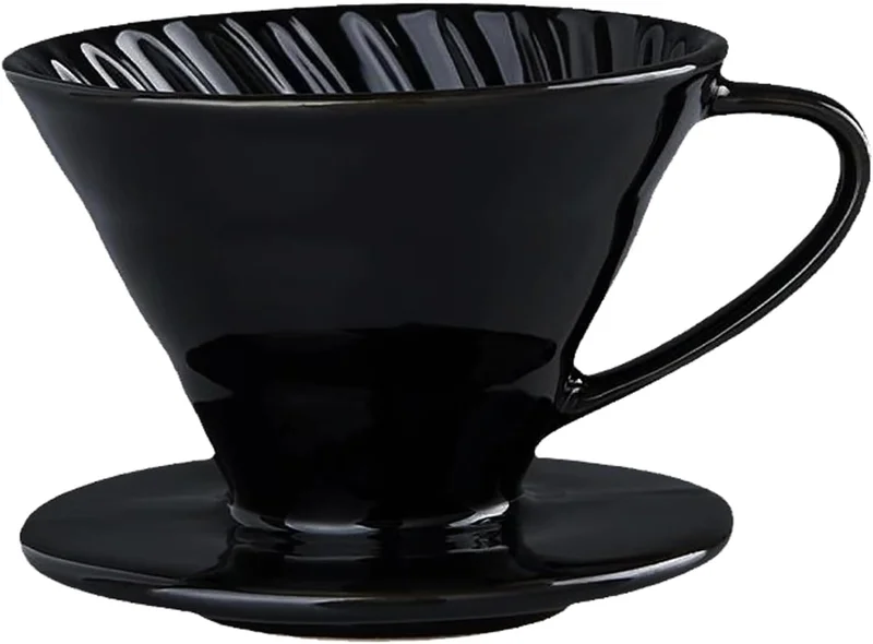 كويزين أرت فلتر قهوة سيراميك بتصميم حلزوني عتيق (أسود)